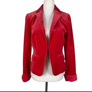 J Crew Red Velvet Blazer
